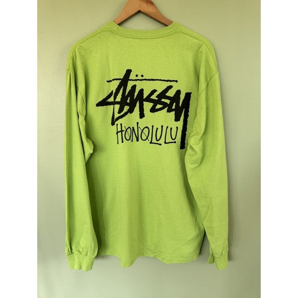 STUSSY HONOLULU HAWAII RARE LIMITED EDITION LONG SLEEVE TEE SIZE XL Green​​​